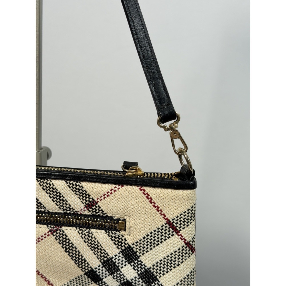 BURBERRY Nova Check Blue Label Shoulder Bag Canvas White Auth 0010 - Picture 7 of 12